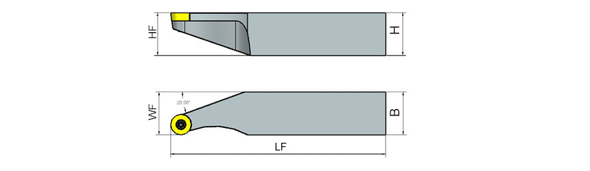 AKKO SRHCR/L S-System External Turning Toolholder - dimension drawing