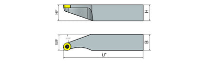 AKKO SRHCR/L S-System External Turning Toolholder - dimension drawing