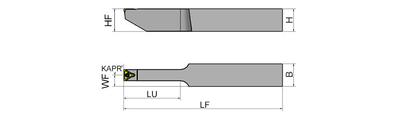 AKKO STCCN S-System External Turning Toolholder - dimension drawing