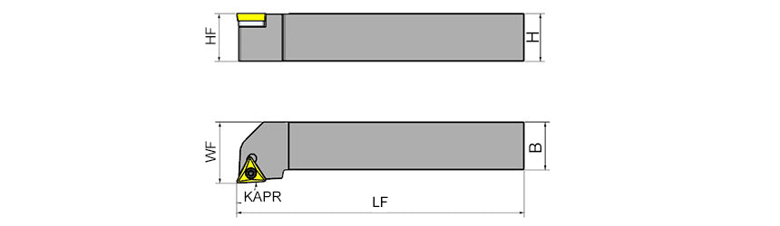 AKKO STJCR/L S-System External Turning Toolholder - dimension drawing