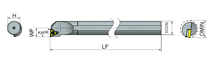 AKKO STUCR/L S-System Boring Bar - dimension drawing