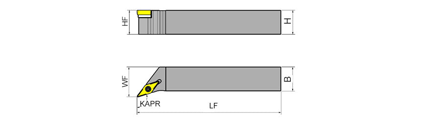 AKKO SVHBR/L S-System External Turning Toolholder - dimension drawing