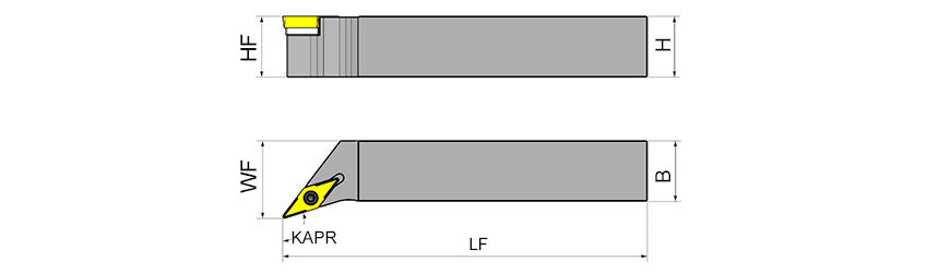 AKKO SVHCR/L S-System External Turning Toolholder - dimension drawing