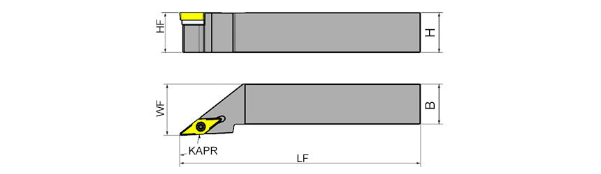 AKKO SVJBR/L S-System External Turning Toolholder - dimension drawing