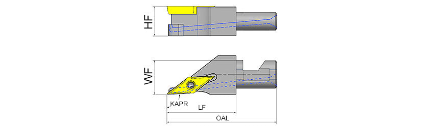 AKKO SVJCR/L SEC Swiss Easy Change Tool - dimension drawing