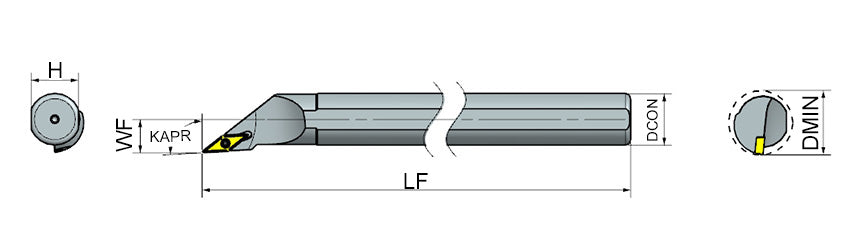 AKKO SVJCR/L S-System Boring Bar - dimension drawing