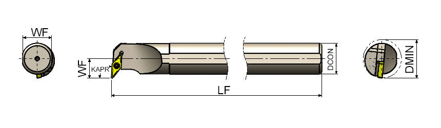 AKKO SVUBR/L S-System Boring Bar - dimension drawing