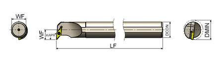 AKKO SVUBR/L S-System Boring Bar - dimension drawing