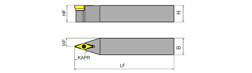 AKKO SVVBN S-System External Turning Toolholder - dimension drawing
