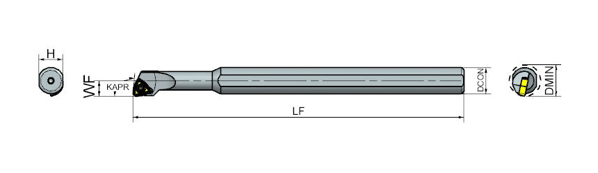 AKKO SWLCR/L S-System Boring Bar - dimension drawing