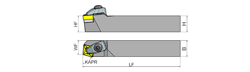 AKKO TCBNR/L T-System External Turning Toolholder - dimension drawing