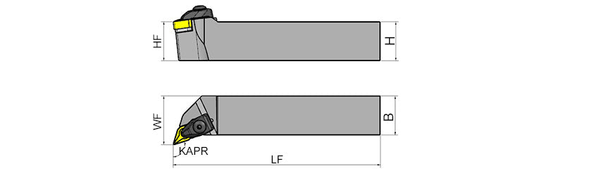 AKKO TDHNR/L T-System External Turning Toolholder - dimension drawing