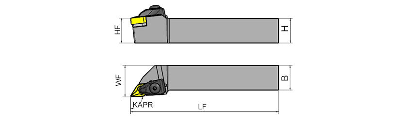 AKKO TDJNR/L T-System External Turning Toolholder - dimension drawing