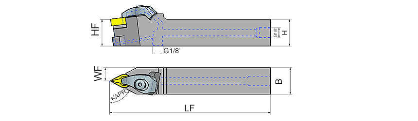 AKKO TDNNN-H T-System External Turning Toolholder - dimension drawing