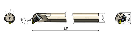 AKKO TDUNR/L T-System Boring Bar - dimension drawing