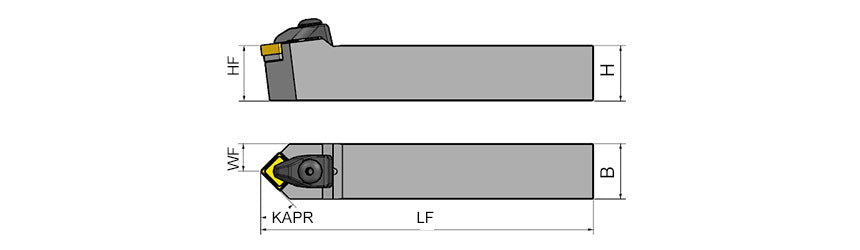 AKKO TSDNN T-System External Turning Toolholder - dimension drawing