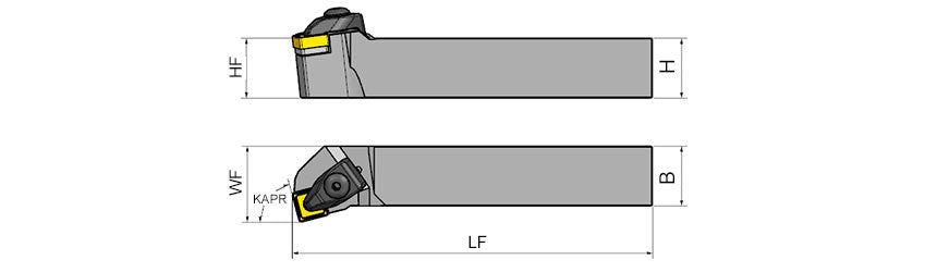 AKKO TSKNR/L T-System External Turning Toolholder - dimension drawing