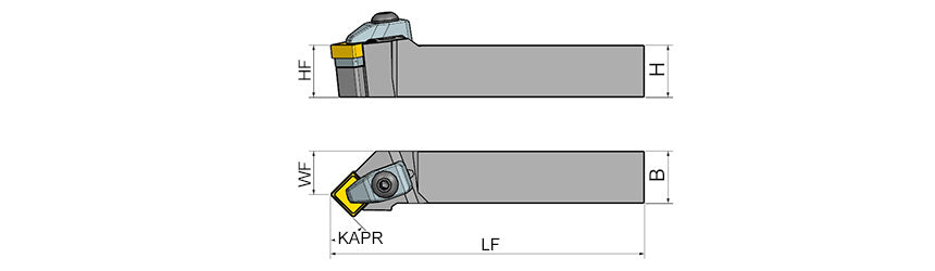 AKKO TSSNR/L T-System External Turning Toolholder - dimension drawing