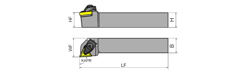 AKKO TTJNR/L T-System External Turning Toolholder - dimension drawing
