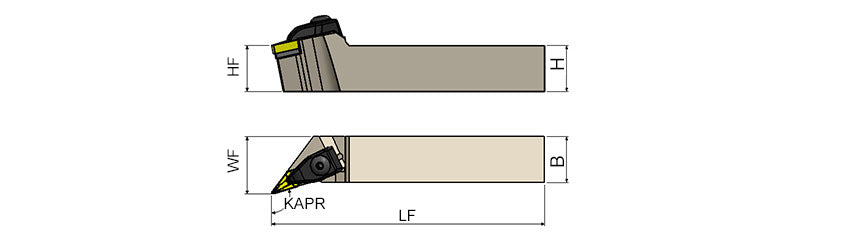 AKKO TVHNR/L T-System External Turning Toolholder - dimension drawing