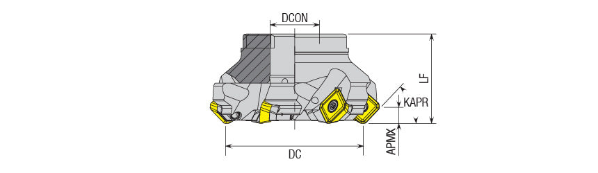 AKKO AFM45S-SE13M Face Mill - dimension drawing