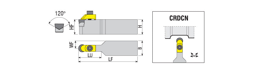 AKKO CRDCNCVK C-System External Turning Toolholder - dimension drawing
