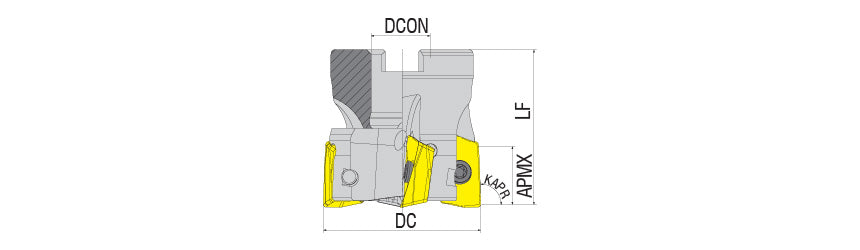 AKKO AFM90-AD Face Mill - dimension drawing