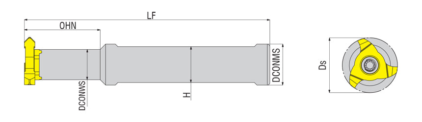 AKKO AMM-MM-S Mimill Toolholder - dimension drawing