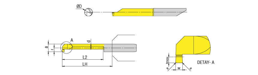 AKKO APG08 Grooving Mini Cut Tool - dimension drawing