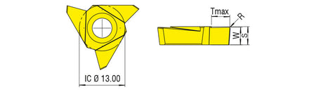 AKKO T12 Polygon Milling Insert - dimension drawing