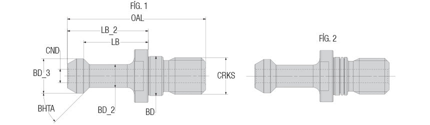AKKO Pull Studs (JIS B 6339) - dimension drawing