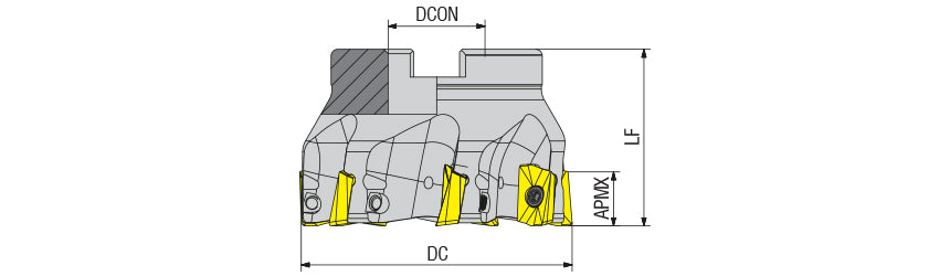 AKKO AFM90-BO-H Face Mill - dimension drawing