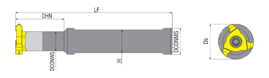 AKKO AMM-MM-C Mimill Toolholder - dimension drawing