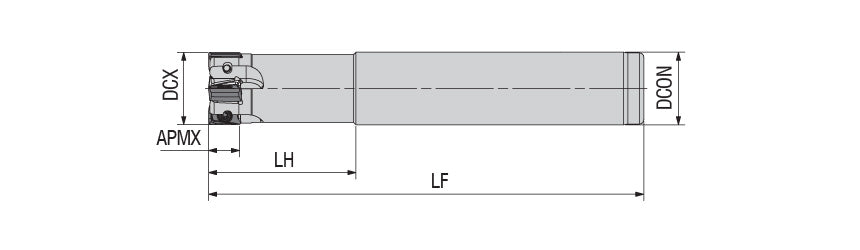 AKKO AHFM-ZN11 S-System High Feed End Mill - dimension drawing