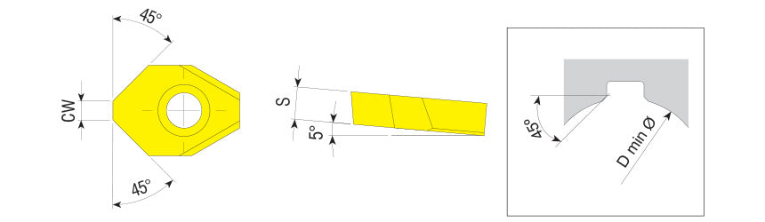 AKKO Keyway Chamfering Insert - dimension drawing