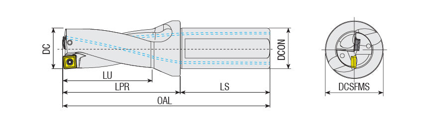 AKKO ATUM-XD5-KDR ATUM Indexable Drill (U-Drill) - dimension drawing