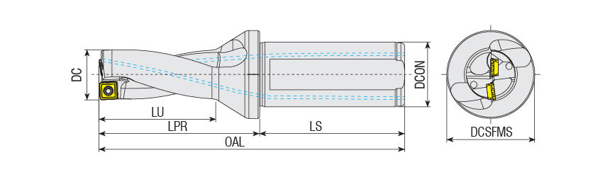 AKKO ATUM-XD2-SO ATUM Indexable Drill (U-Drill) - dimension drawing