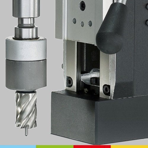 BDS MT 2 arbor with annular cutter on a magnetic drill