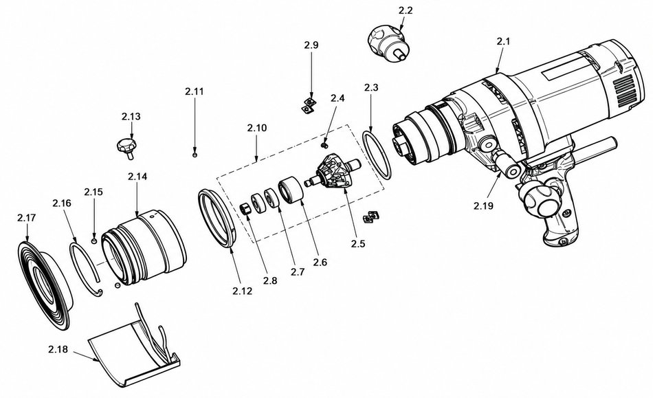 BDS exploded-view parts diagram – EKF 645 stand unit