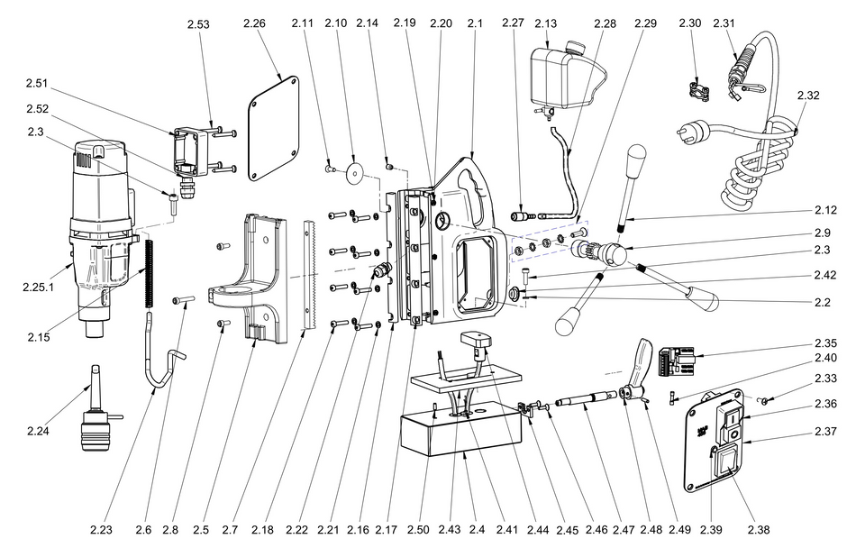 BDS exploded-view parts diagram – MAB 455SB (Classic Generation) stand unit