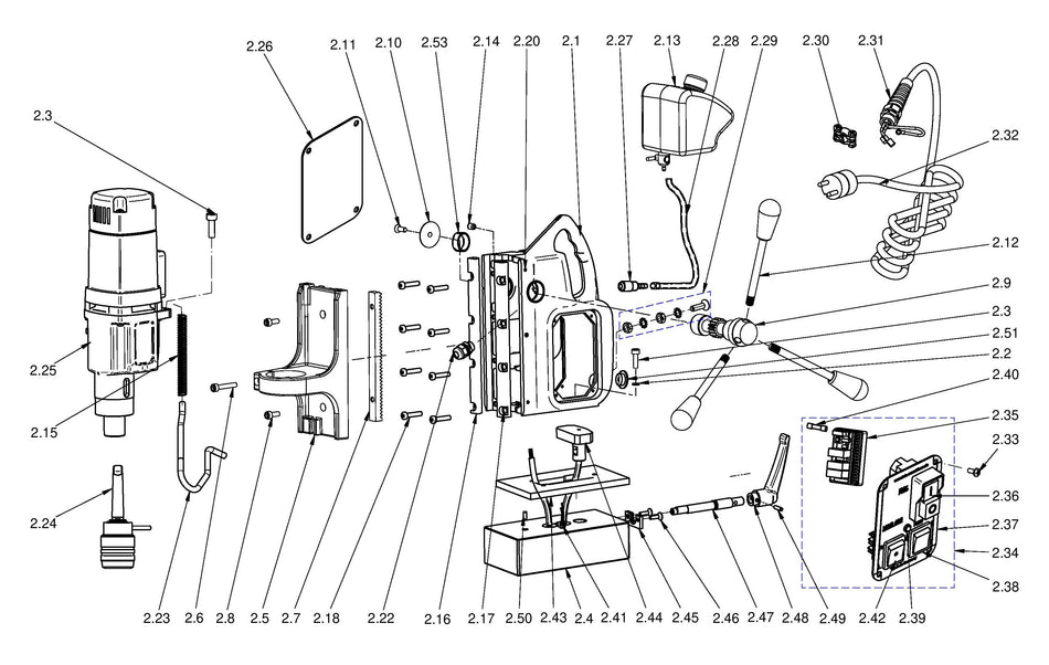 BDS exploded-view parts diagram – MAB 485SB (Classic Generation) stand unit