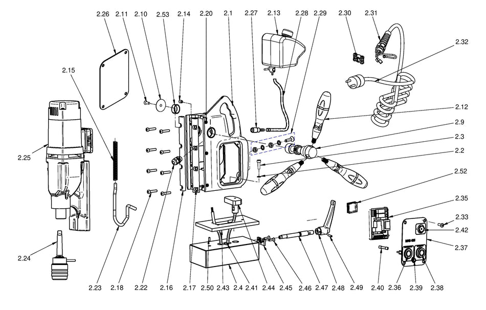 BDS exploded-view parts diagram – MAB 485SB (New Generation) stand unit