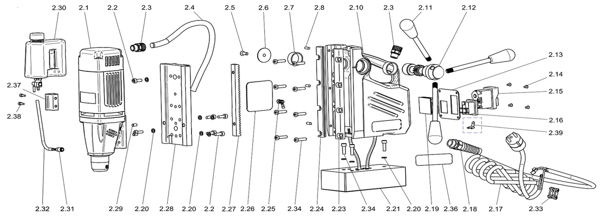 BDS exploded-view parts diagram – MABasic 200 stand unit