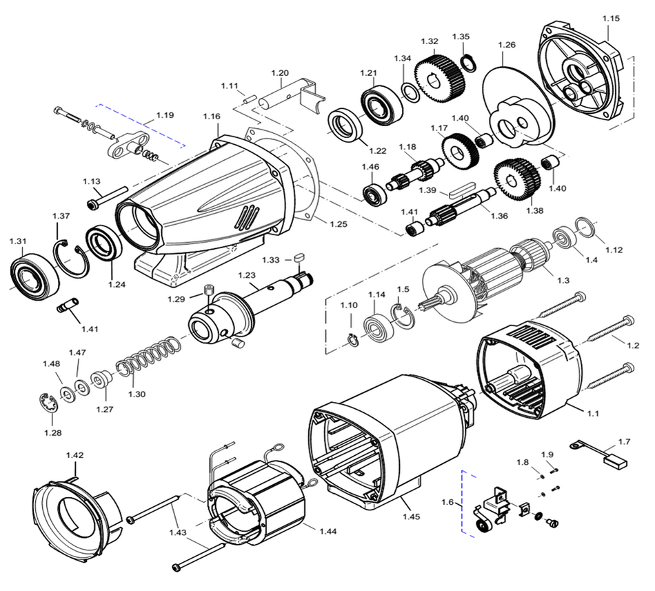 BDS exploded-view parts diagram – MABasic 400 motor unit