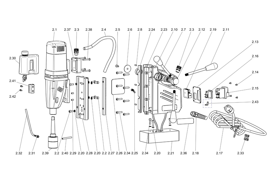 BDS exploded-view parts diagram – MABasic 450 stand unit