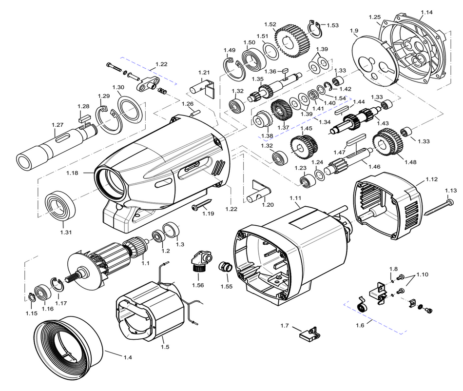 BDS exploded-view parts diagram – MABasic 850 motor unit