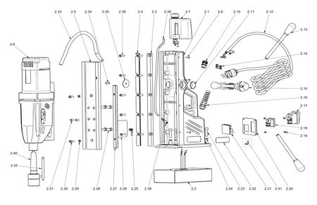 BDS exploded-view parts diagram – MABasic 850 stand unit