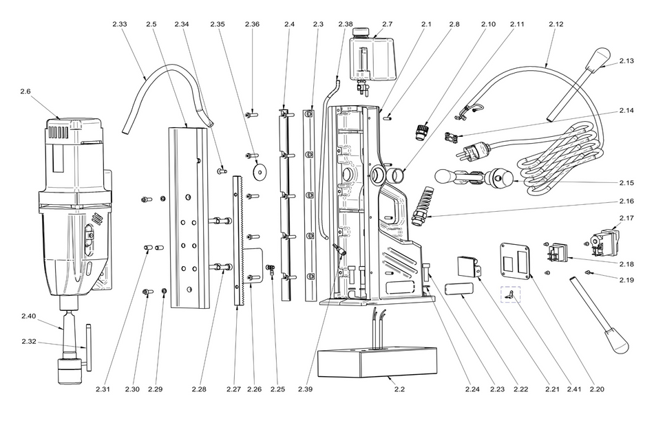 BDS exploded-view parts diagram – MABasic 850 stand unit