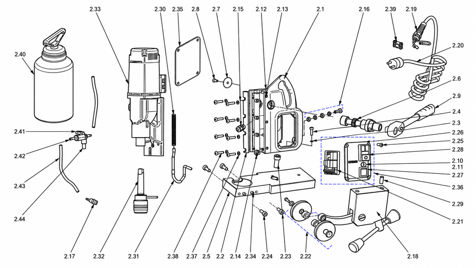 BDS exploded-view parts diagram – RailMAB 915 stand unit