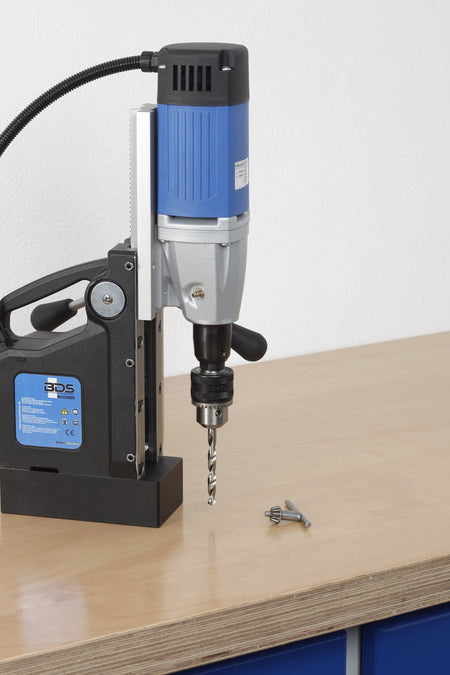 BDS drill chuck fitted to a magnetic drill